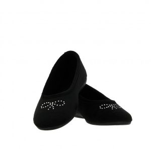 LA MAISON DE L&rsquo;ESPADRILLE –  CHAUSSONS BALLERINES – NOIR