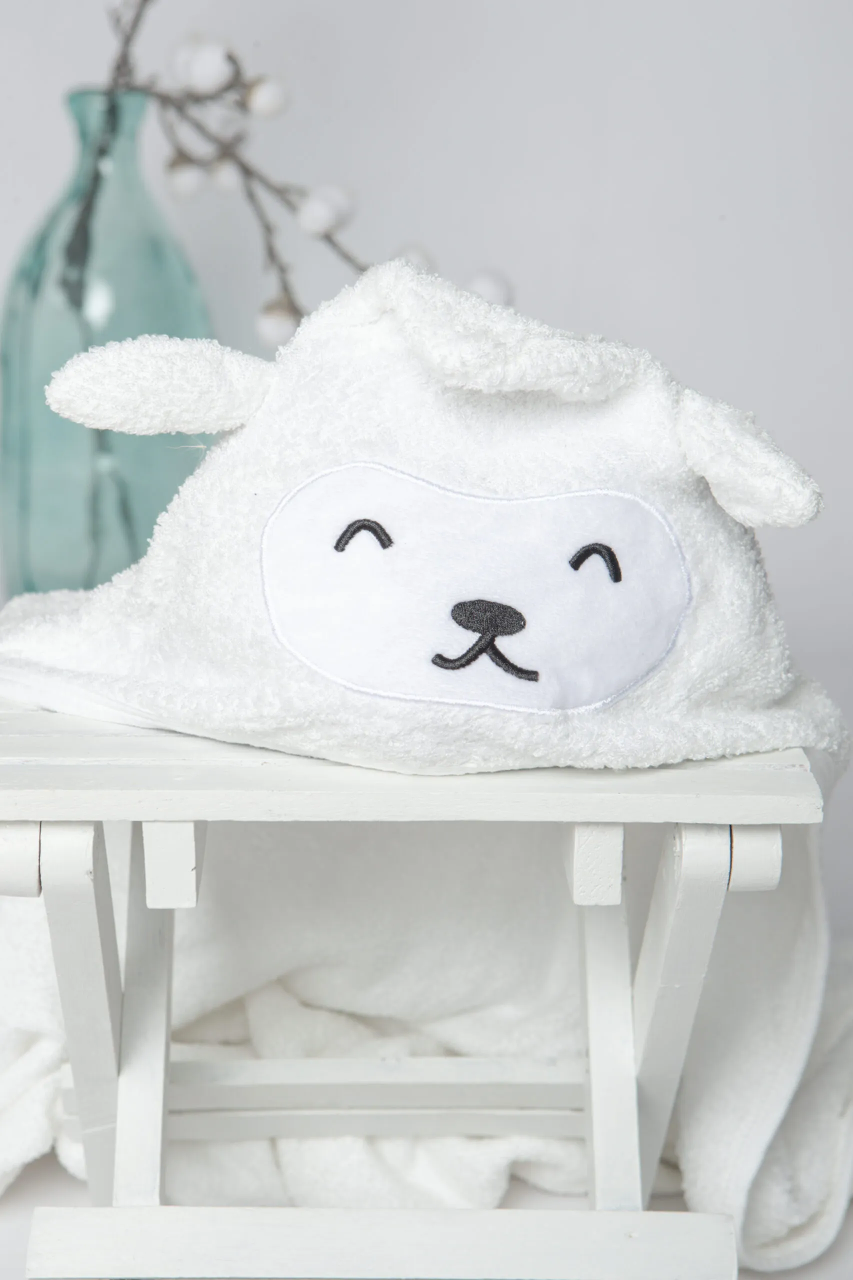 Cape de bain naissance 90 cm x 90 cm en Bambou – Image 2