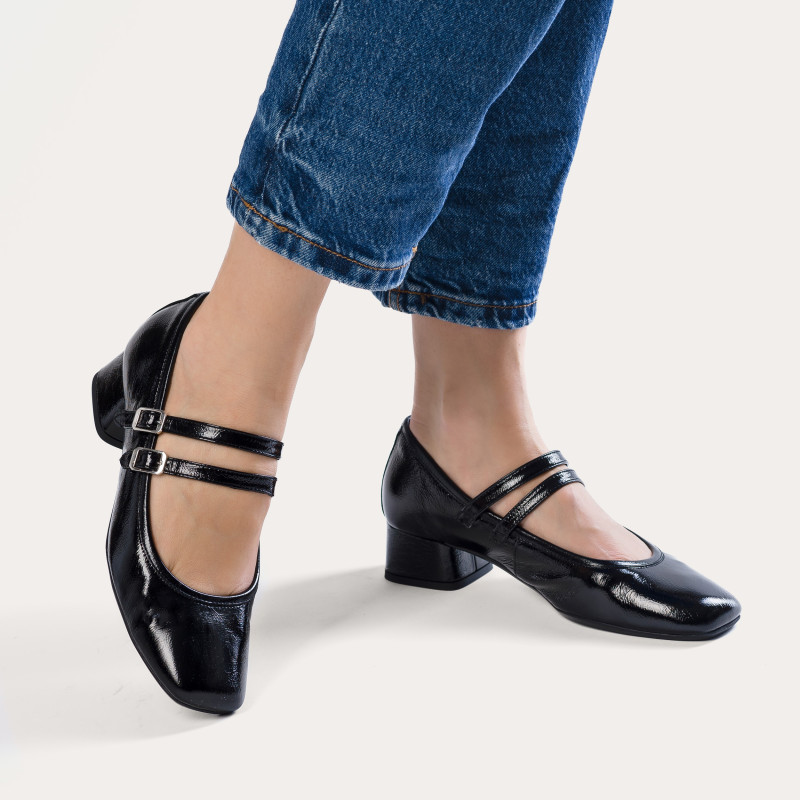 REQINS – Babies à talon Kristen – Noir – Image 2