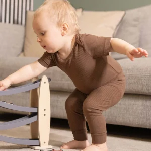 Body et legging côtelés courts BABYGO® couleur moka