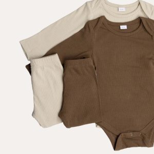 Ensemble body et legging côtelés longs BABYGO® | Lot de 2