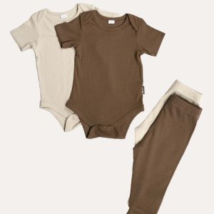 Ensemble body et legging côtelés courts BABYGO® | Lot de 2