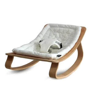 Natural Wooden Organic Cotton Cushion Baby Rocker