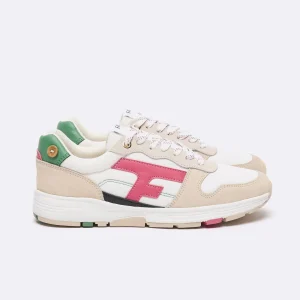 FAGUO – Baskets Olive – Blanc & Rose
