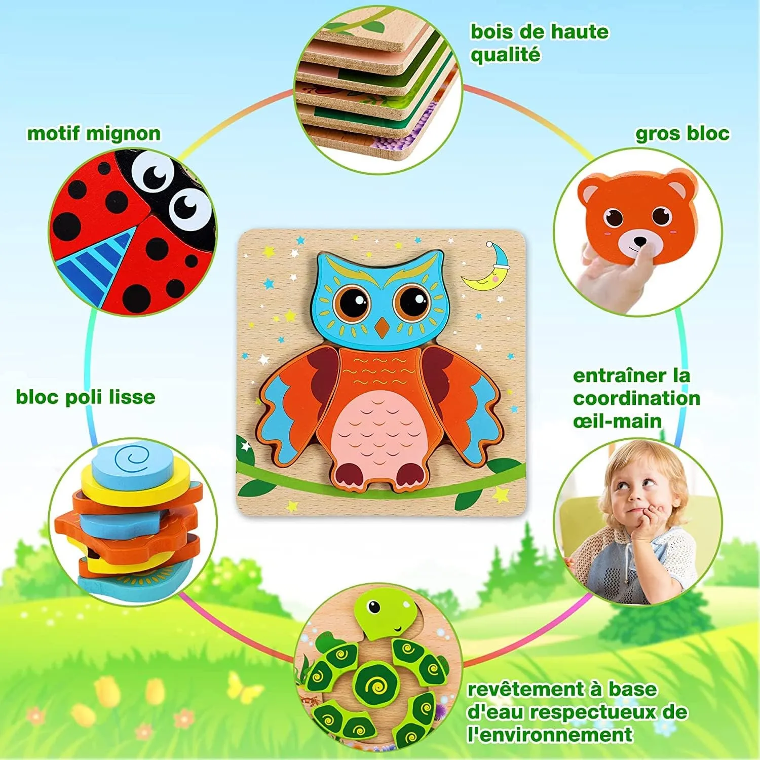 Puzzles 3D Animaux Montessori – Image 2