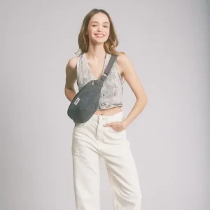 HINDBAG – Sac banane Sasha – Denim Gris