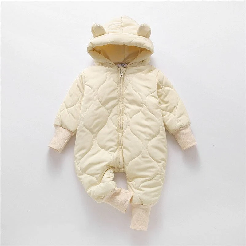 Winter Baby Fur Lining Bear Rompers – Image 5
