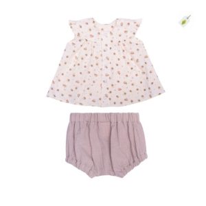 Wooly Organic – Chemisier en Muslin avec Bloomers Beige